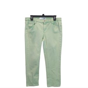 Joe Fresh womens slim casual minimalist cotton apple green pants size 10